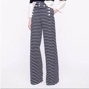 J Crew wide leg stripped sailor pant size 14 NWT
